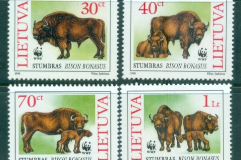 Lithuania-1996 WWF European Bison