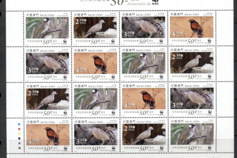 Macau-2011-WWF-Birds-sheet-MUH