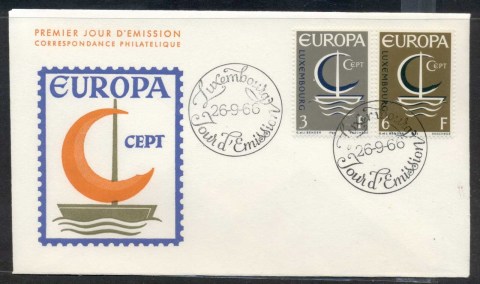 Luxembourg-1966-Europa-Sailboat-FDC