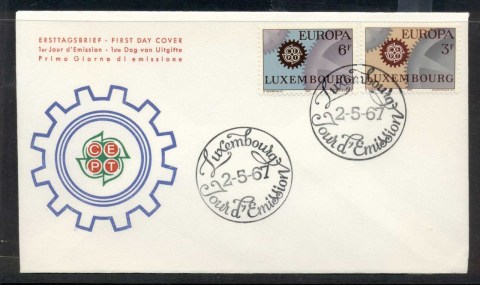 Luxembourg-1967-Europa-Cogwheels-FDC