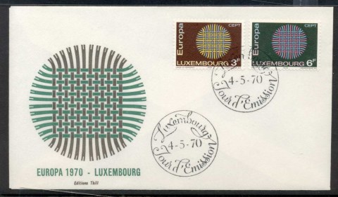 Luxembourg-1970-Europa-Woven-Threads-FDC