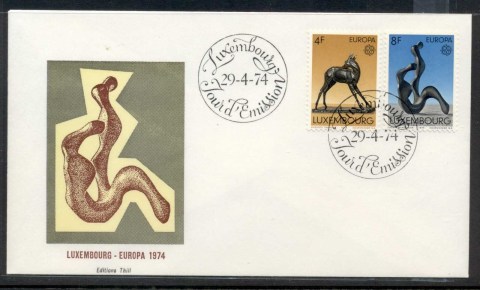 Luxembourg-1974-Europa-Sculpture-FDC