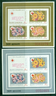 Macedonia-1993-Red-Cross-Fund-Gold-Silver-MS-IMPERF-MUH