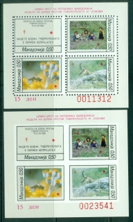 Macedonia-1993-Red-Cross-MS-Perf-IMPERF-MUH