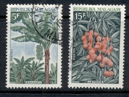 Madagascar-1969 Fruit, Banana, Lychee