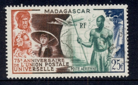 Madagascar-1949 UPU 75th Anniversary