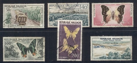 Madagascar-1960 Airmail, Butterflies, Industry