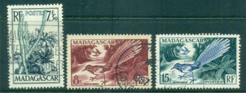 Madagascar-1954 Pictorials, Flowers, Bird