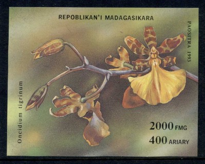 Madagascar-1993-Flowers-Orchids-MS-MUH