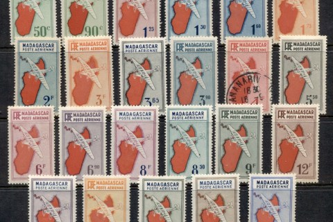 Madagascar-1935-41 Airmail, Plane & Map , no 4.5fr