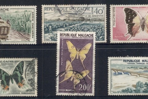 Madagascar-1960 Airmail, Butterflies, Industry