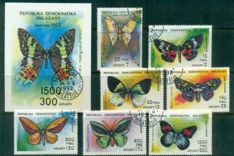 Madagascar-1990 Insects, Butterflies + MS
