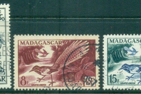 Madagascar-1954 Pictorials, Flowers, Bird