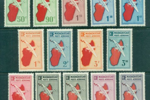 Madagascar-1935-41 Plane & Map to 6.90f