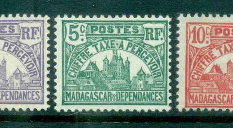 Madagascar-1908-24 Postage Dues Asst