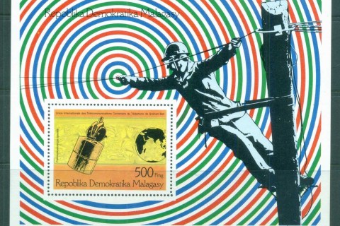 Madagascar-1976 Telephone Cent., Alexander Graham Bell MS