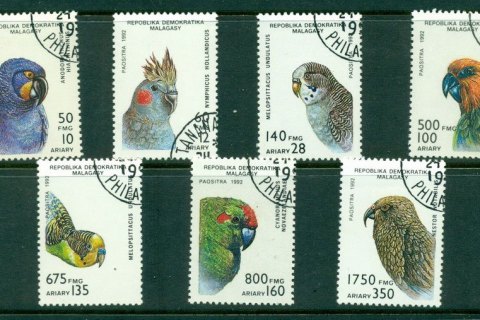 Madagascar-1993-Parrots-CTO-Lot21135