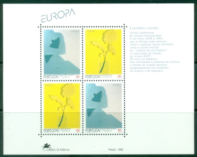 Madeira-1993-EUROPA-Stamps-Contemporary-Art-MS-MUH Madeira-1993-EUROPA-Stamps-Contemporary-Art-MS-MUH