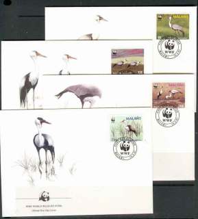 Malawi-1987 WWF Wattled Crane FDCs