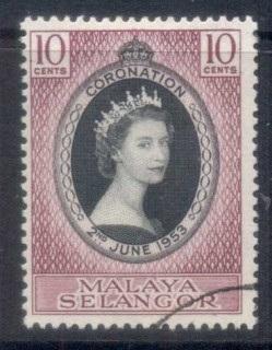 Malaya-Selangor-1953-QEII-Coronation-FU