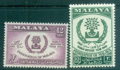 Malaya-Federation-1960-World-Refugee-year-MLH