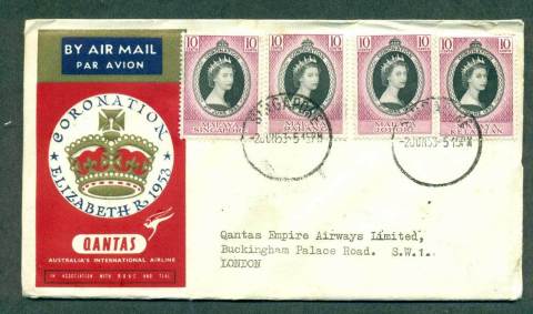 Malaya-Singapore-1953-QANTAS-Flight-QEII-Coronation-lot42641