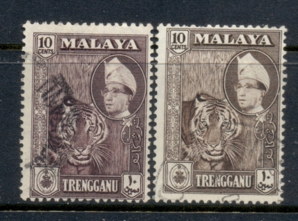 Malaya-Trengganu-1957-63-Pictorial-10c-2xshades-FU