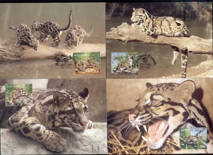 Malaysia-1995 WWF Glouded Leopard Maxicards