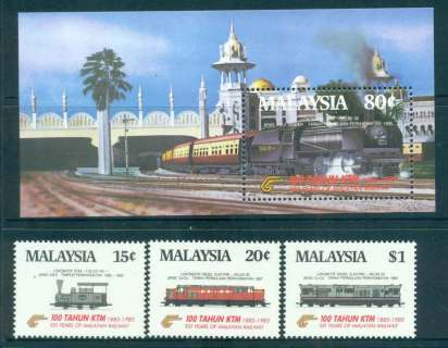 Malaysia-1985-Trains-MS-MUH-lot51973