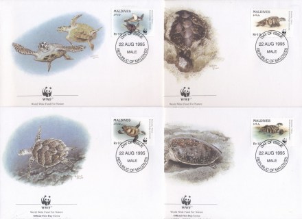 Maldive-Is-1995 WWF-Hawksbill Turtle FDC