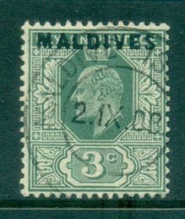 Maldive-Is-1906-KEVI-Opts-3c-FU-lot82486