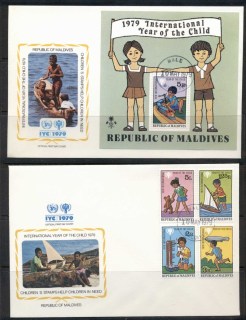 Maldive-Is-1979-IYC-International-year-of-the-Child-MS-2xFDC