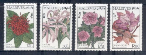 Maldive-Is-1987-Flowers-4-6-MUH