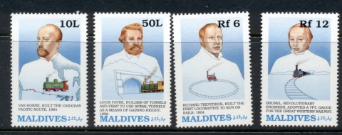 Maldive-Is-1989-Railway-Pioneers-Asst-4v-MUH