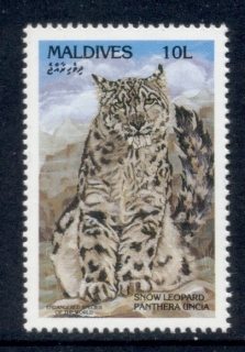 Maldive-Is-1993-Endangered-Animals-10l-Snow-Leopard-MUH