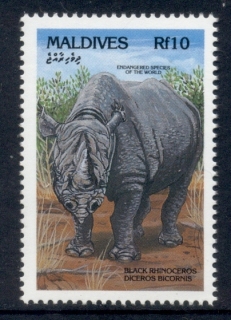 Maldive-Is-1993-Endangered-Animals-10r-Black-Rhino-MUH