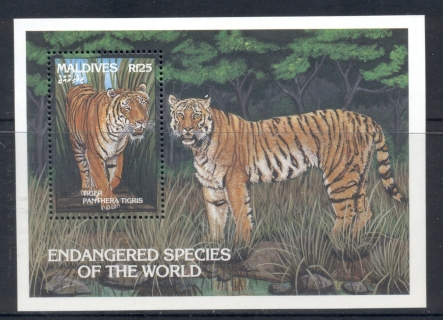 Maldive-Is-1993-Endangered-Animals-Tiger-MS-MUH