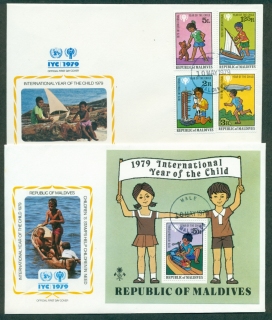 Maldives-1979-IYC-International-Year-of-the-Child-2x-FDC-lot32096