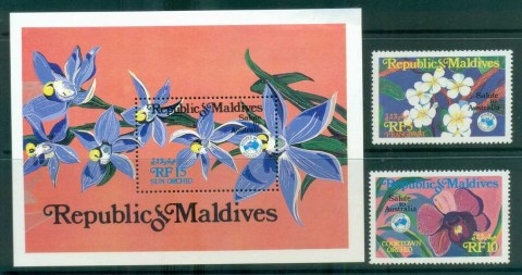 Maldives-1984-AUSIPEX-Orchids-MS-MUH-lot81522