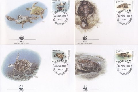 Maldive-Is-1995 WWF-Hawksbill Turtle FDC