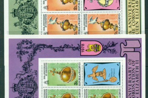 Maldives 1978 Coronation 25th Anniv3l,2l, 2x MS