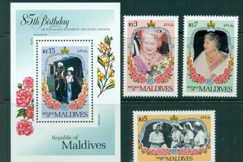 Maldives 1985 Queen Mother 85th Birthday(3/6) + MS