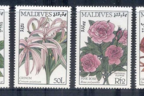 Maldive-Is-1987-Flowers-4-6-MUH