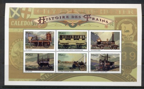 Mali 1996 History of Trains 180f sheetlet