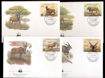 Mali 1986 WWF Giant Eland 4xFDC