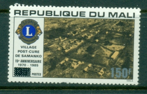 Mali 1992 Lions Club Surch 150f on 135f