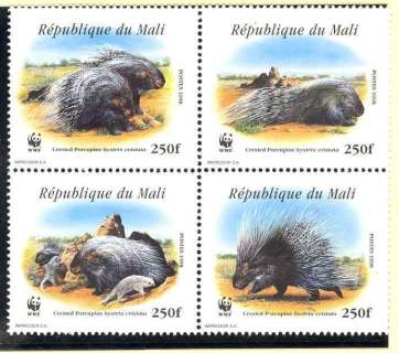 Mali 1998 WWF Porcupine Block