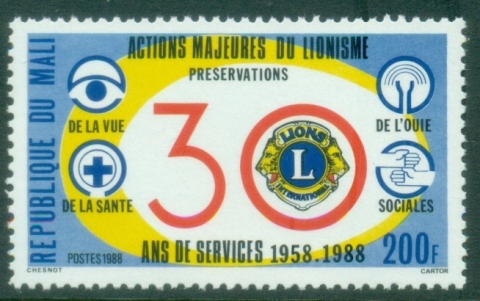 Mali-1988-Lions-Club-Activities-MUH