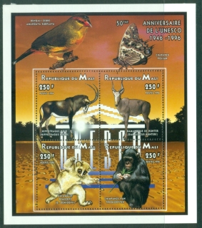 Mali-1996-UNESCO-50th-Anniversary-Wildlife-MS-MLH