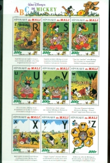 Mali-1996-Walt-Disney-Characters-200f-sheetlet-MLH